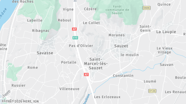 Carte de la zone d'intervention à Saint-Marcel-lès-Sauzet