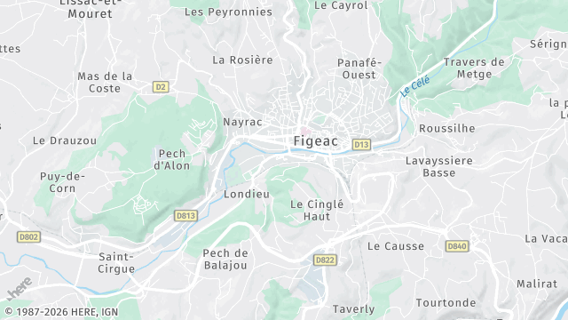Carte de la zone d'intervention à Figeac