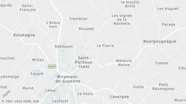 Carte de la zone d'intervention à Saint-Pardoux-Isaac