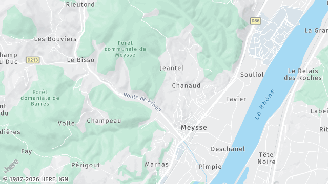 Carte de la zone d'intervention à Meysse