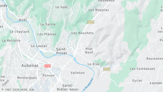 Carte de la zone d'intervention à Saint-Privat