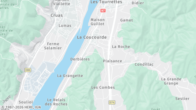 Carte de la zone d'intervention à La Coucourde