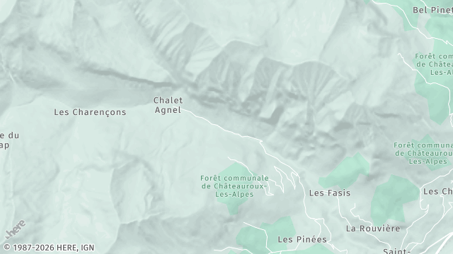 Carte de la zone d'intervention à Châteauroux-les-Alpes