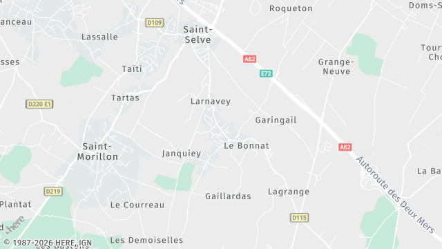 Carte de la zone d'intervention à Saint-Selve