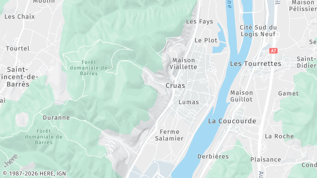 Carte de la zone d'intervention à Cruas