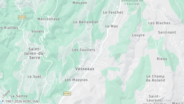 Carte de la zone d'intervention à Vesseaux