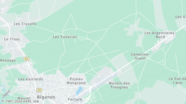 Carte de la zone d'intervention à Biganos