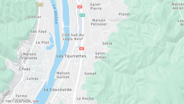 Carte de la zone d'intervention à Les Tourrettes