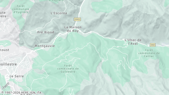 Carte de la zone d'intervention à Guillestre