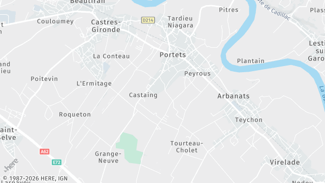 Carte de la zone d'intervention à Portets