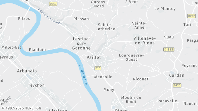 Carte de la zone d'intervention à Paillet