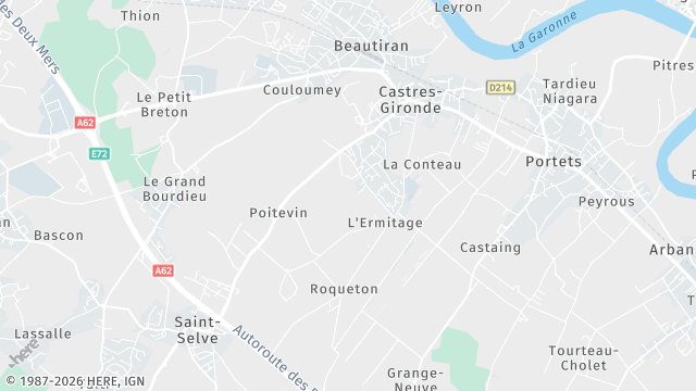 Carte de la zone d'intervention à Castres-Gironde