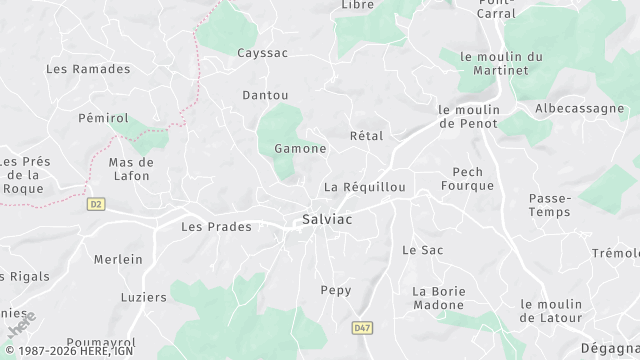 Carte de la zone d'intervention à Salviac