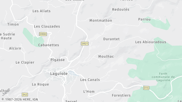 Carte de la zone d'intervention à Laguiole