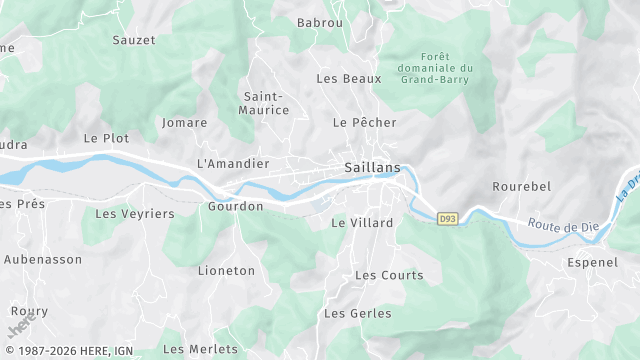 Carte de la zone d'intervention à Saillans