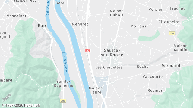 Carte de la zone d'intervention à Saulce-sur-Rhône