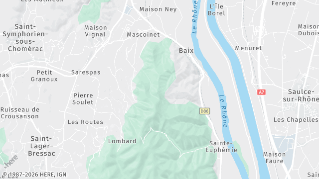 Carte de la zone d'intervention à Baix