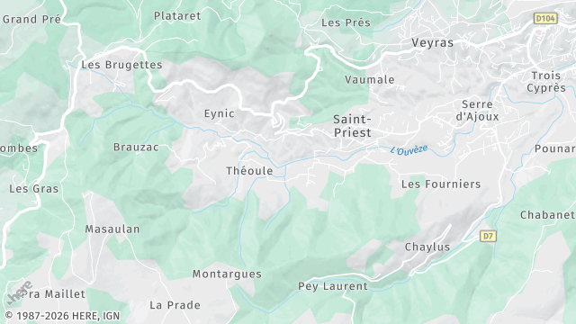 Carte de la zone d'intervention à Saint-Priest