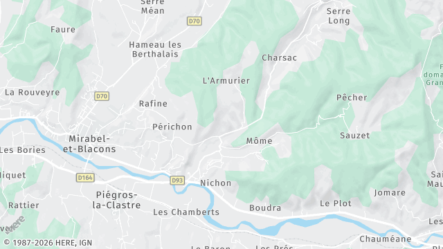 Carte de la zone d'intervention à Mirabel-et-Blacons