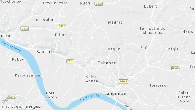 Carte de la zone d'intervention à Tabanac