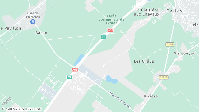 Carte de la zone d'intervention à Cestas