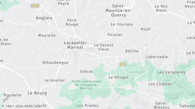 Carte de la zone d'intervention à Lacapelle-Marival