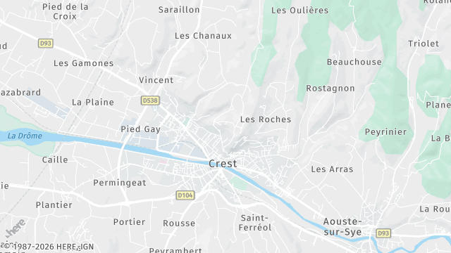 Carte de la zone d'intervention à Crest