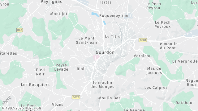 Carte de la zone d'intervention à Gourdon