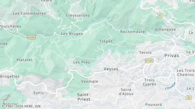 Carte de la zone d'intervention à Veyras