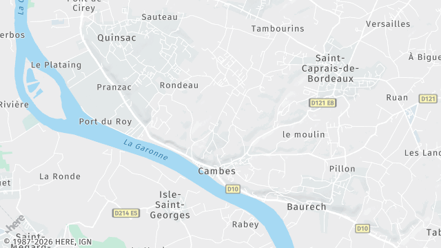 Carte de la zone d'intervention à Cambes