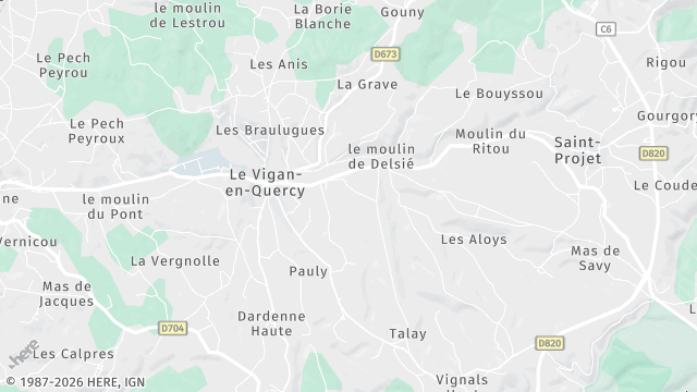 Carte de la zone d'intervention à Le Vigan