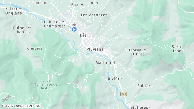 Carte de la zone d'intervention à Die