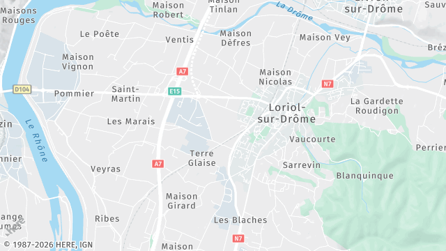 Carte de la zone d'intervention à Loriol-sur-Drôme