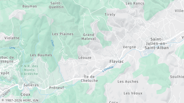 Carte de la zone d'intervention à Flaviac