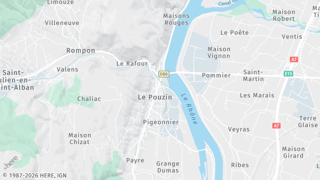 Carte de la zone d'intervention à Le Pouzin