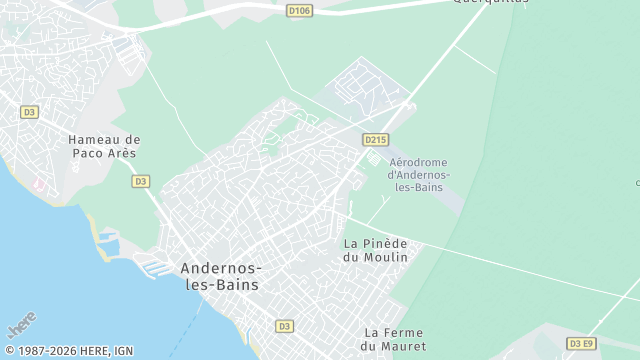 Carte de la zone d'intervention à Andernos-les-Bains
