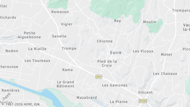 Carte de la zone d'intervention à Eurre