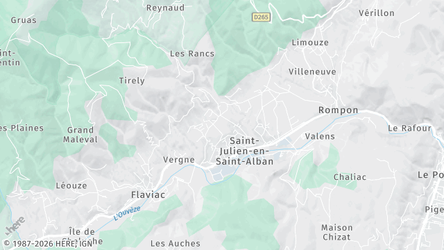 Carte de la zone d'intervention à Saint-Julien-en-Saint-Alban