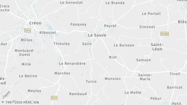 Carte de la zone d'intervention à La Sauve