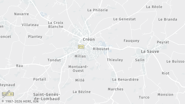 Carte de la zone d'intervention à Créon