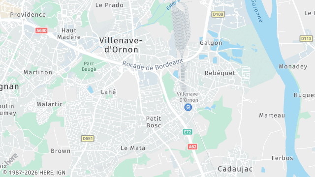 Carte de la zone d'intervention à Villenave-d'Ornon