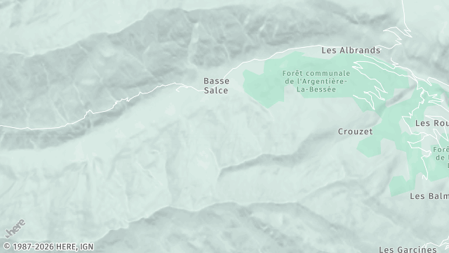 Carte de la zone d'intervention à L'Argentière-la-Bessée