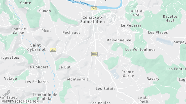 Carte de la zone d'intervention à Cénac-et-Saint-Julien