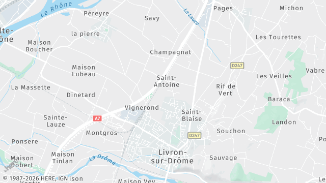Carte de la zone d'intervention à Livron-sur-Drôme