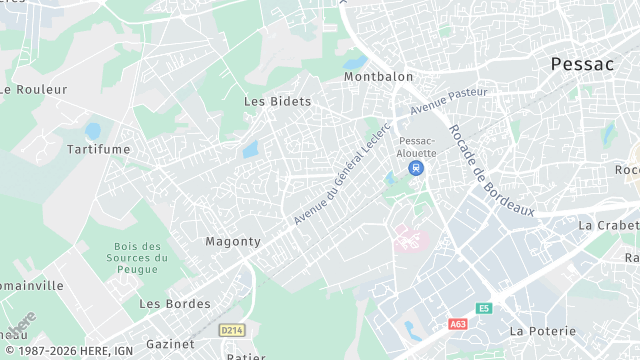 Carte de la zone d'intervention à Pessac