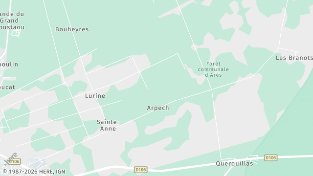 Carte de la zone d'intervention à Arès