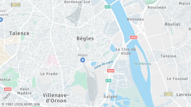 Carte de la zone d'intervention à Bègles