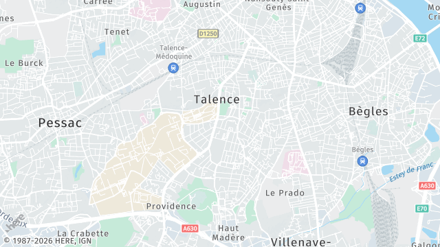 Carte de la zone d'intervention à Talence