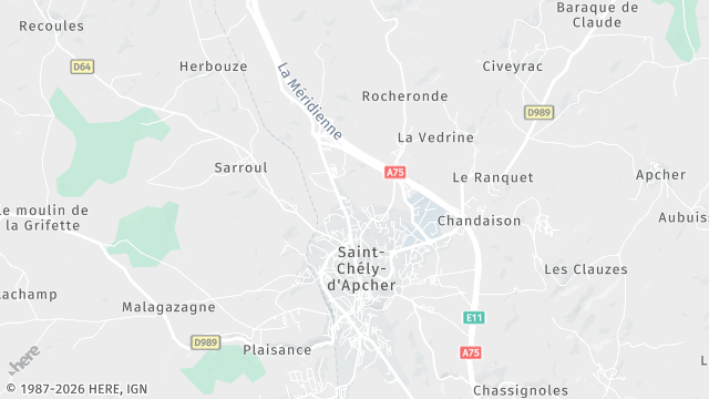 Carte de la zone d'intervention à Saint-Chély-d'Apcher