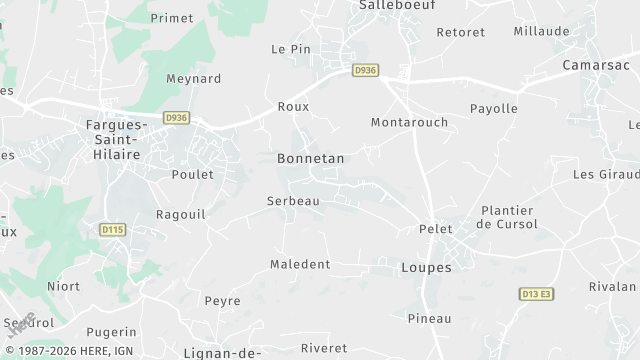 Carte de la zone d'intervention à Bonnetan